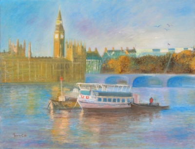 Le parlement de Londres, vu de la Tamise
